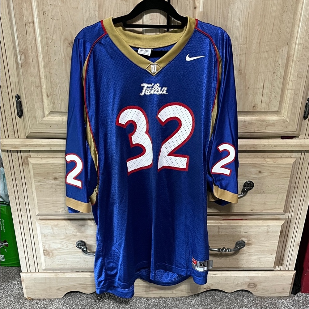 Nike Blue and Gold University of Tulsa Jersey #32